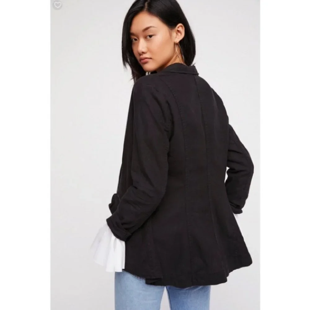 Free People Black Blazer